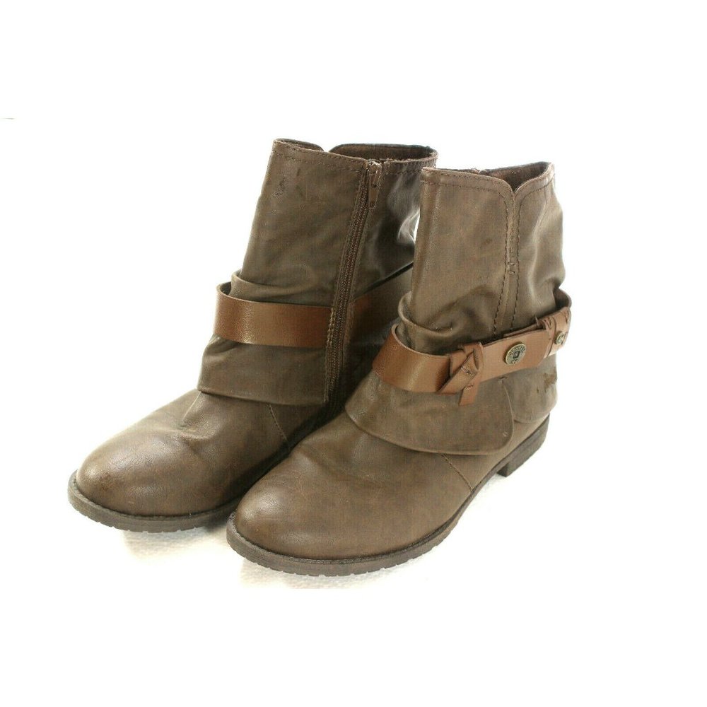 Blowfish Womens Size 8 Brown Leather Zip Ankle